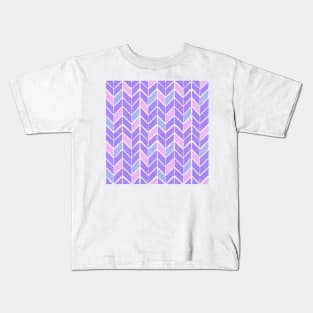 Chevron Pattern - Purple Pastel Palette Kids T-Shirt